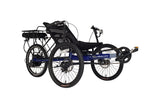 The navy color electric eco-tad sx recumbent trike