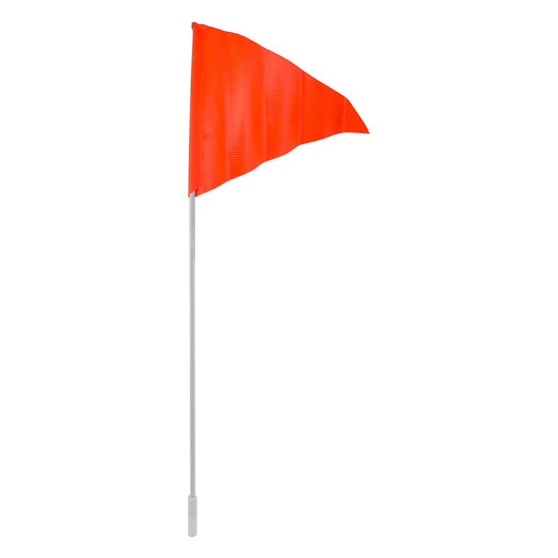 A 72 inch orange safety flag, to be seen while cycling.