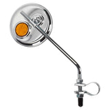 A orange reflector on the rear of the 3" mirror